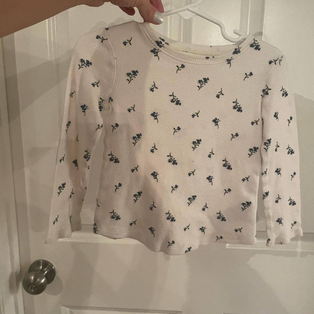 Waffle knit long sleeve tee